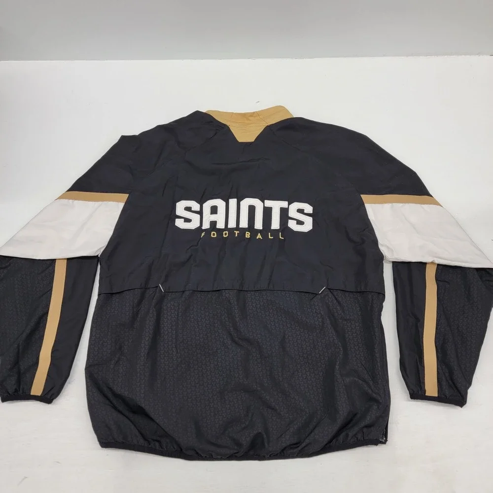 REEBOK New Orleans Saints NFL 1/4 Zip Pullover Windbreaker Youth XL Side Zip EUC